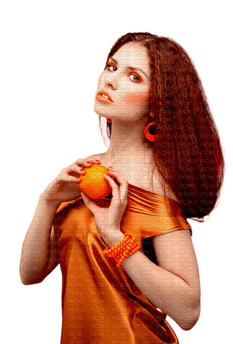Женщина в  оранжевом - png gratis