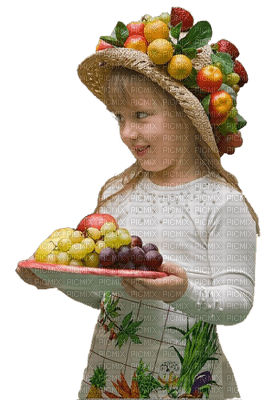 Kaz_Creations Baby Enfant Child Girl Fruit - kostenlos png