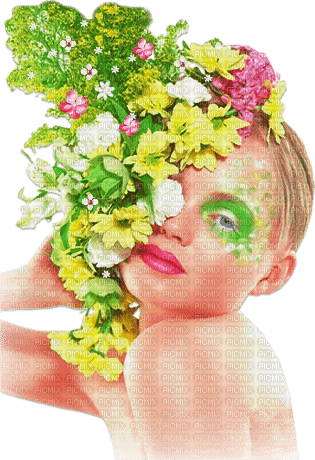 soave woman face flowers spring fashion pink - безплатен png