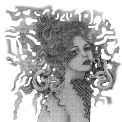 Y.A.M._Fantasy mermaid black-white - png grátis