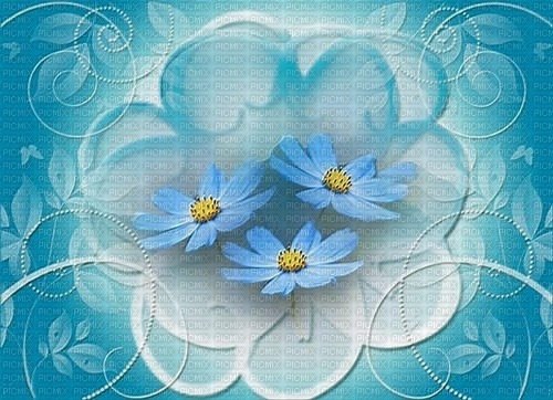 bg-background-blue--blå--flowers--blommor - png gratis