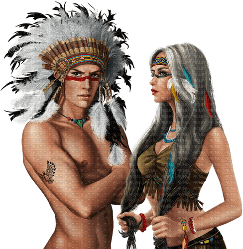 Indianer couple. Native Indians. Leila - png gratis