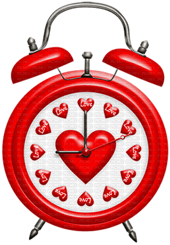 Clock.Hearts.White.Red - ücretsiz png
