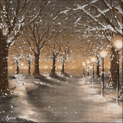 Background Winter-Night - GIF animé gratuit