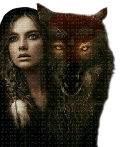 fantasy woman and wolf by nataliplus - ilmainen png