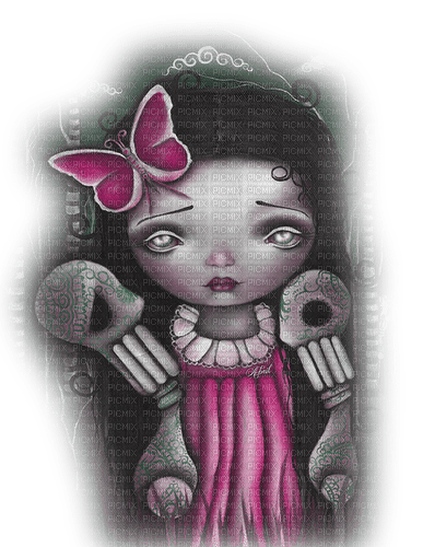 gothic doll pink purple fantasy dolceluna - png gratis