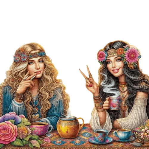 loly33  femme hippie - Free PNG