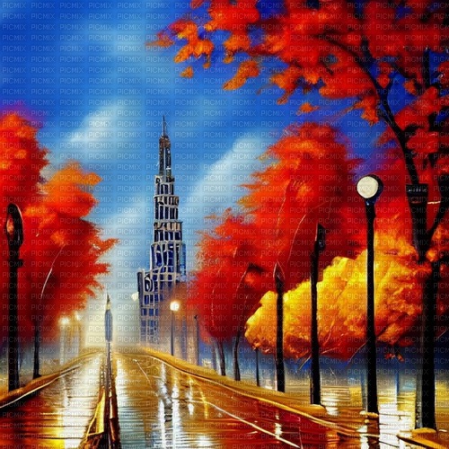 kikkapink autumn vintage painting background - gratis png