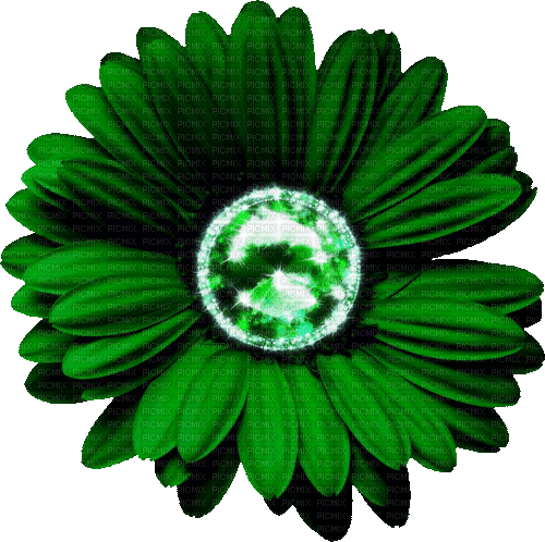 Animated.Flower.Green - By KittyKatLuv65 - Gratis geanimeerde GIF
