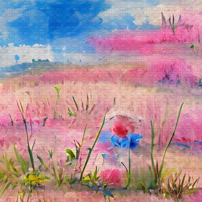 Pink Flower Field - gratis png