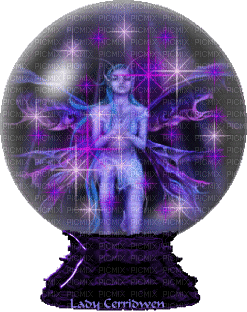Purple Fae Snow Globe - Бесплатни анимирани ГИФ