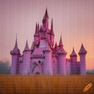 Pink Castle & Orange Grass - gratis png