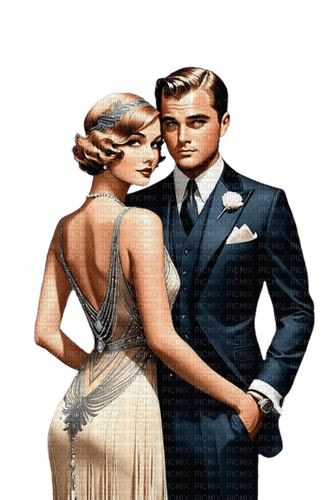 loly33  couple art deco - Free PNG