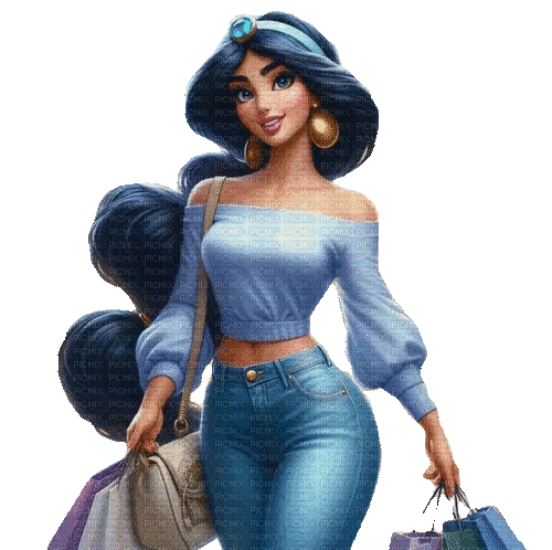 Jasmine Woman Anime - Gratis animeret GIF