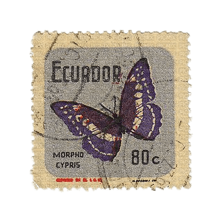 vintage stamp butterfly - gratis png