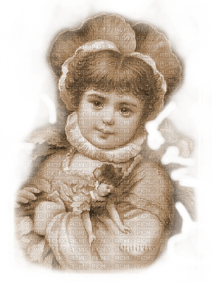 Y.A.M._Vintage girl Sepia - δωρεάν png
