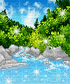 pixel woods forest water - Zdarma animovaný GIF