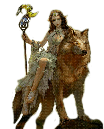 fairy with wolf by nataliplus - zdarma png