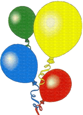 balloon ballons birthday tube deco anniversaire party colored  ballon ballons geburtstag - GIF animé gratuit