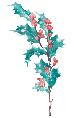 soave deco christmas winter animated branch holly - Бесплатный анимированный гифка