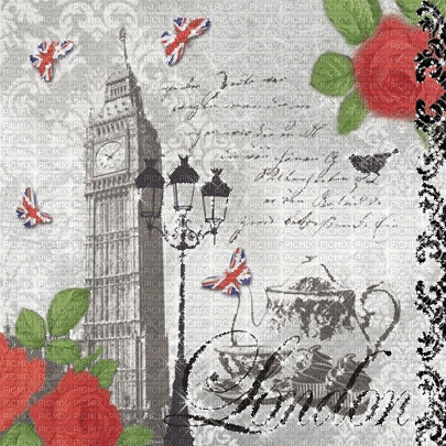 kikkapink vintage london background gif - 免费动画 GIF