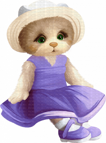 Una gata con vestido lila - png ฟรี