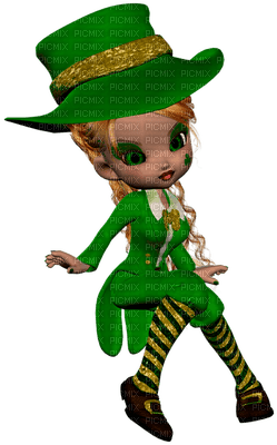 st. patrick's day, green cookie doll,  paintinglounge - png gratuito