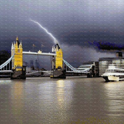 London Tower Bridge Storm - Darmowy animowany GIF