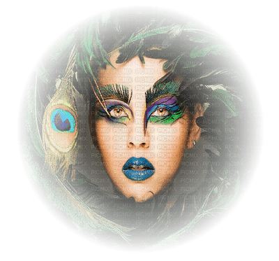 woman peacock face bp - бесплатно png