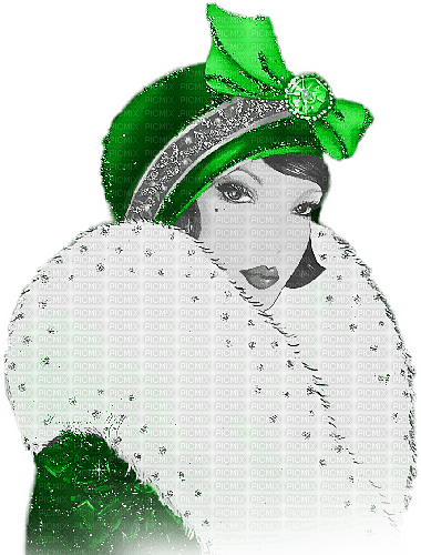 soave woman vintage winter christmas art deco - Free PNG