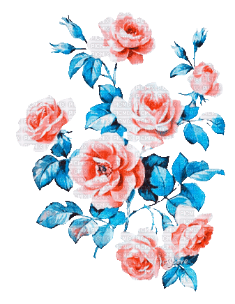 soave deco flowers animated rose vintage branch - GIF animado gratis