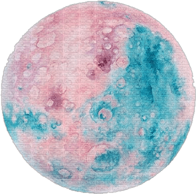 pink blue moon planet fantasy - PNG gratuit