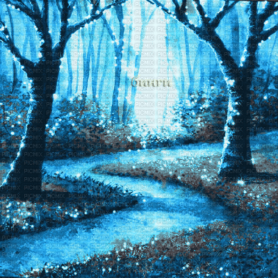 Y.A.M._Fantasy Landscape blue - Animovaný GIF zadarmo