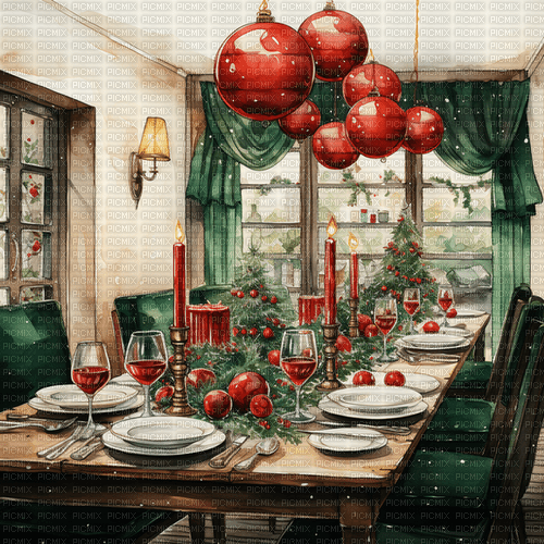 christmas room red green background - nemokama png