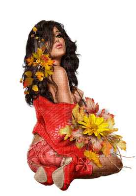femme woman autumn automne - 免费PNG
