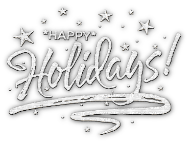soave text happy holidays  deco white - бесплатно png