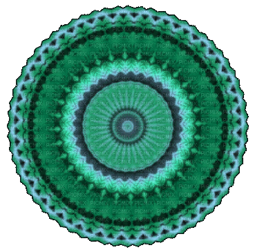 Green mandala circle.♥ - GIF animé gratuit