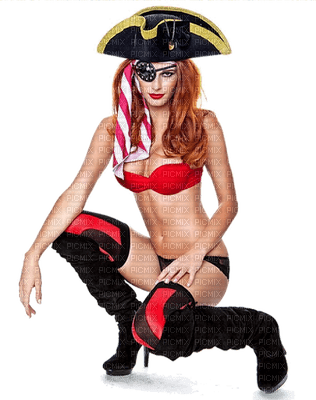 Kaz_Creations Woman Femme Redhead Pirate - bezmaksas png