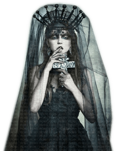 Rena black Gothic Woman Girl Bride Braut - PNG gratuit