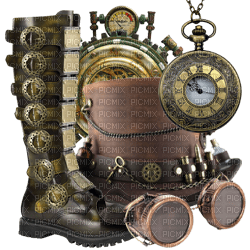 steampunk clock bp - gratis png