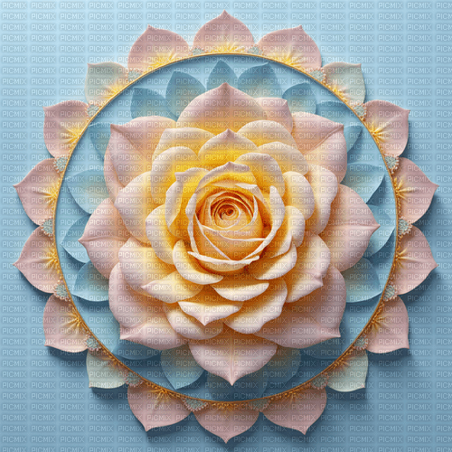 Background Mandala Rose - nemokama png