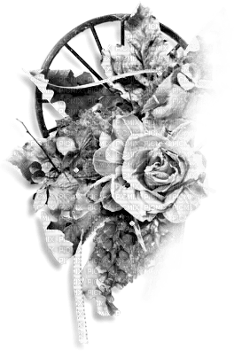 soave deco steampunk flowers rose black white - png grátis