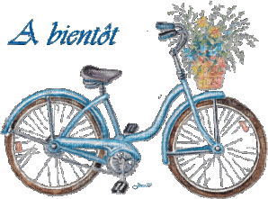 vélo fleuri - GIF animado grátis