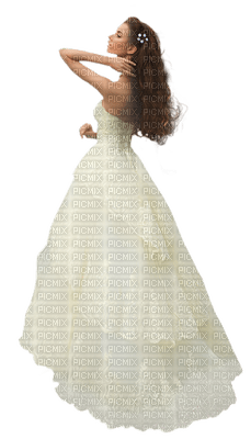 woman in a beautiful white dress - png ฟรี