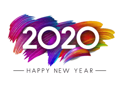 new year 2020 silvester number  text la veille du nouvel an Noche Vieja канун Нового года colorful tube - ücretsiz png