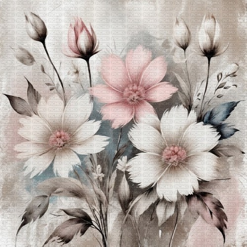springtimes spring flowers vintage background - 無料png