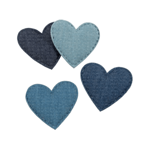 blue denim hearts Bb2 - png ฟรี