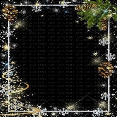 frame-golden-christmas-snowflakes - png grátis