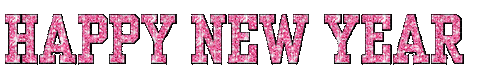 Happy New Year.Text.Animated.Pink - Free animated GIF