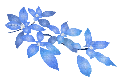 soave deco animated leaves spring summer blue - GIF เคลื่อนไหวฟรี